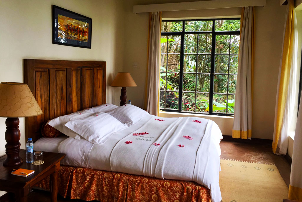 A double bedroom view at Clouds Mountain Gorilla Lodge, Nkuringo, Bwindi Impenetrable National Park