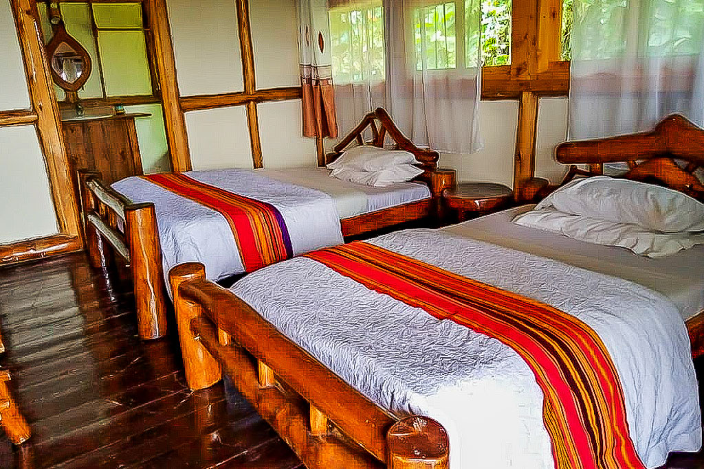 One of the twin/double beds at Gorilla Mist Camp, Bwindi Impenetrable National Park