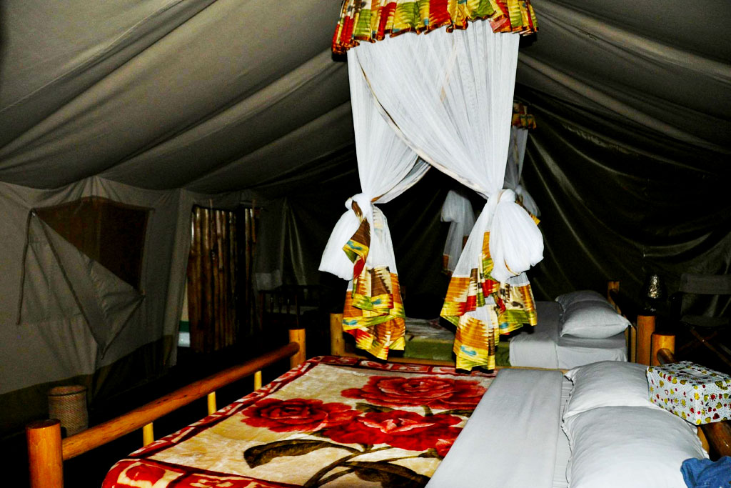 An inside view of one the tents at Gorilla Resort Camp, Bwindi Impenetrable National Park
