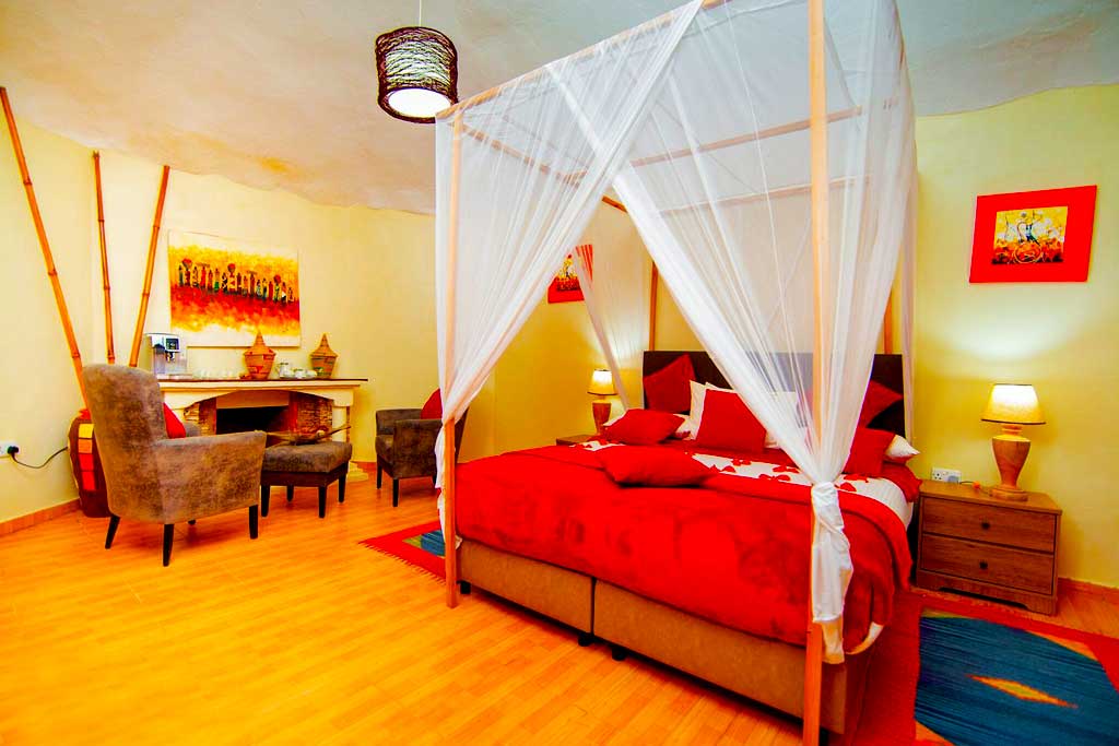 One of the cozy bedrooms at Gorilla Safari Lodge,Bwindi Impenetrable National Park